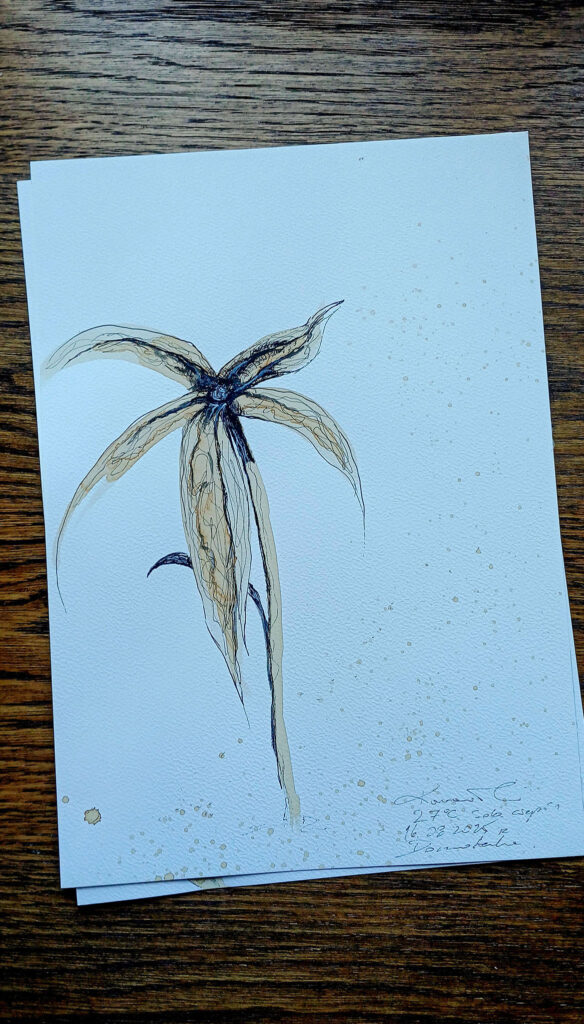 malowanie kawa, papier pędzle