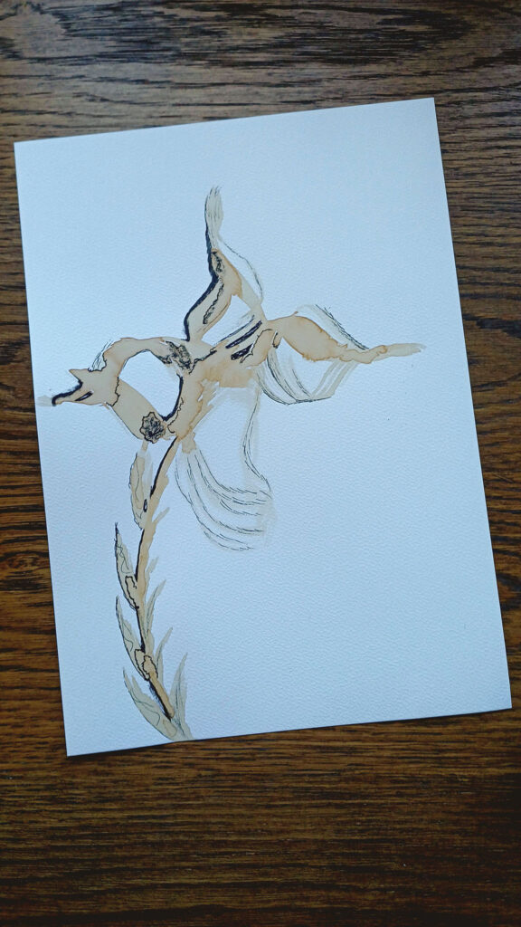 malowanie kawa, papier pędzle